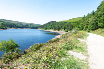 Fototapeta na wymiar Landscape photo of Derwent reservoir in the Peak District National Park