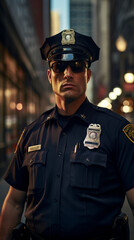 Obraz premium Civic Watch: Beat Cops Safeguarding Urban Realm, Generative AI