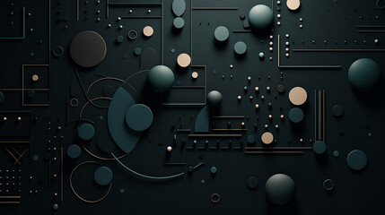 Modern Business Mosaic: Balanced Composition of Business Elements in Saturated Hues