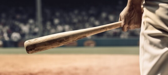 Photograph of an athlete holding a baseball bat on a pale background.