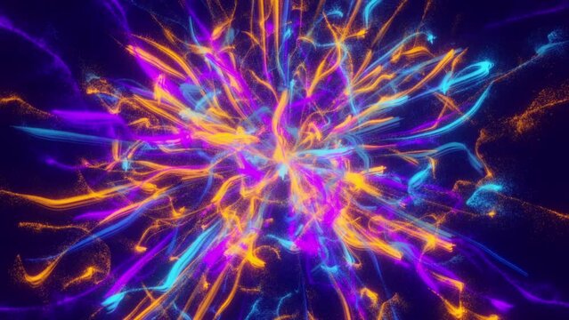 Colorful Abstract Electric Liquid Streaks Loop