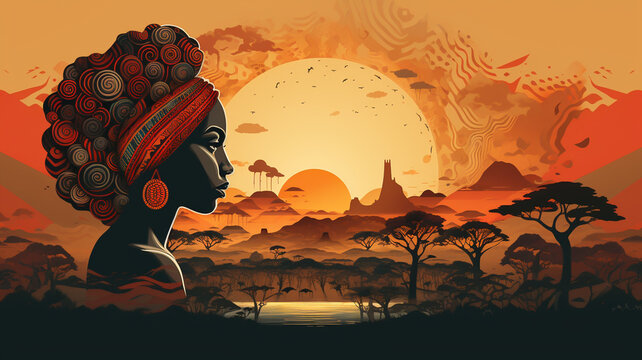 African culture background banner or illustration poster