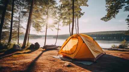 camping in the morning