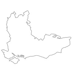 3d rendering High Quality outline map of South East England is a region of England, with borders