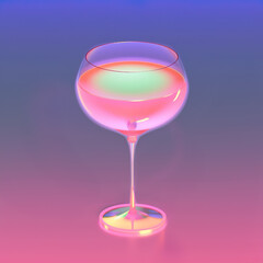 Dreamy Illustration of a Cocktail in a Coupe Glass