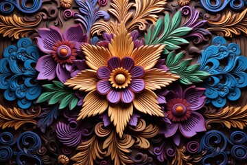 Fototapeta na wymiar 3D flowers background