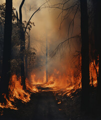 Nature's Onslaught: The Battle Against a Massive Fire, generative ai