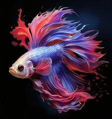 Fototapeta premium Beautiful siamese fish isolated