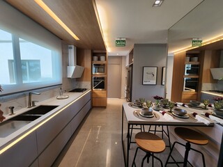 cozinha e jantar de luxo