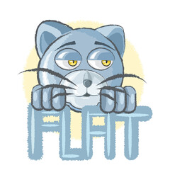 Cat flat blue vector