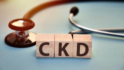 CKD chronic kidney disease, text words typography written with wooden letter, health and medical