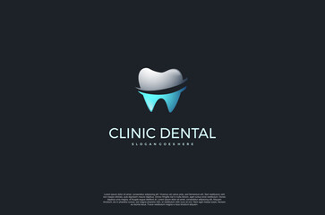 Clinic dental logo designs. Tooth abstract icons, dentist stomatology medical doctor. Vector concept