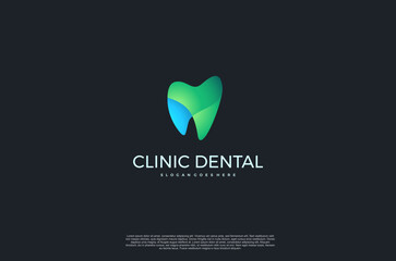 Obraz premium Clinic dental logo designs. Tooth abstract icons, dentist stomatology medical doctor. Vector concept