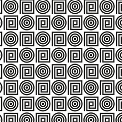 Circle and square Aztec pattern. Vector background illustration