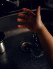 person washing hands