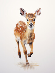 Deer spotted roe deer kid on a white background forest © Anatoly Shapoval