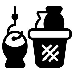  Fishing, glyph icon