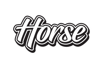 Horse..horse text effect vector illustration