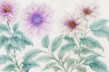 Fototapeta na wymiar Beautiful elegant watercolor floral illustration