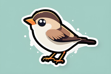 cute sparrow character, bird. Generative AI
