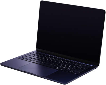 Laptop or Notebook Isolated on white background, New color Midnight Black Laptop or Notebook on white With png file.