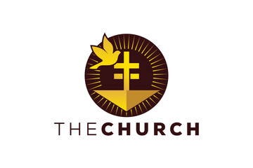 Trendy and Professional letter F church sign Christian and peaceful vector logo