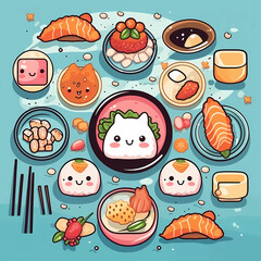 Kawaii poster to kitchen