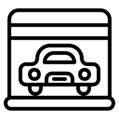  Garage, outline icon