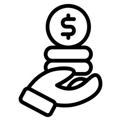  Dividend, outline icon