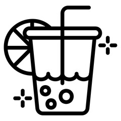  Lemon juice, outline icon