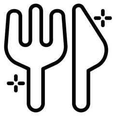  Cutlery, outline icon