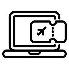  Online booking, outline icon