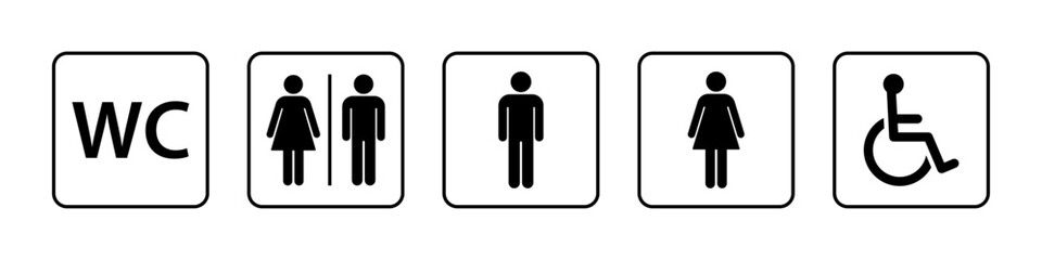 Restroom, toilet signs