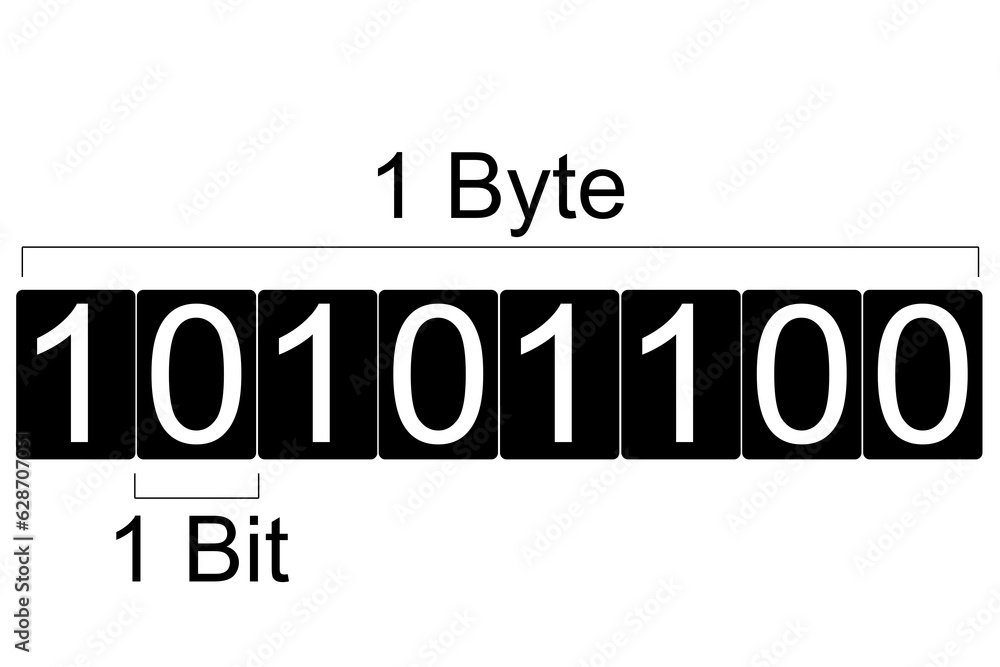 Poster bit and byte in digital word,