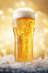 Glass of Delicious Cold Foamy Beer