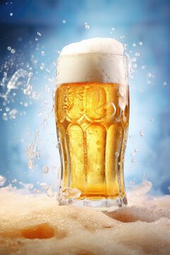Glass of Delicious Cold Foamy Beer