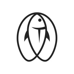 fish logo template. Icon Illustration Brand Identity. Isolated and flat illustration. Vector graphic