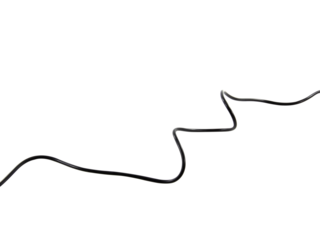 Black wire cable of usb and adapter isolated on white background.Electronic Connector.Selection focus.