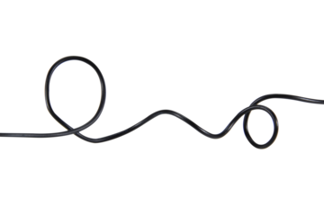 Black wire cable of usb and adapter isolated on white background.Electronic Connector.Selection focus.