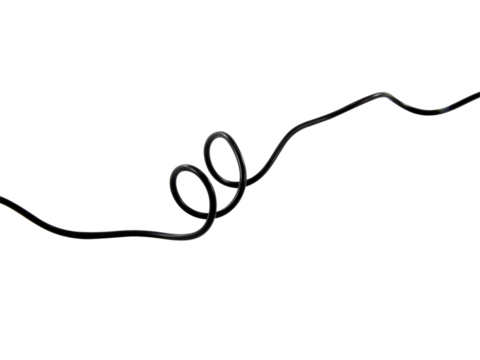 Black wire cable of usb and adapter isolated on white background.Electronic Connector.Selection focus.