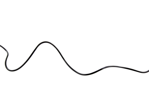 Black wire cable of usb and adapter isolated on white background.Electronic Connector.Selection focus.