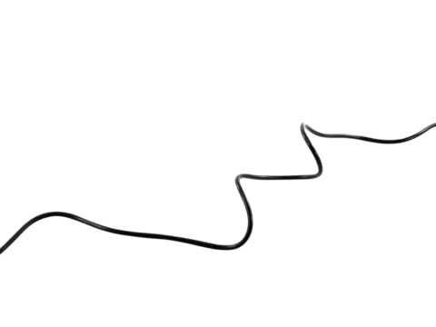 Black wire cable of usb and adapter isolated on white background.Electronic Connector.Selection focus.