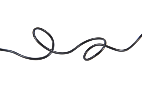 Black wire cable of usb and adapter isolated on white background.Electronic Connector.Selection focus.