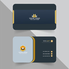 Corporate Modern Stylish Business Card Design Template. Unique shape creative Visiting Cards with Free Vector