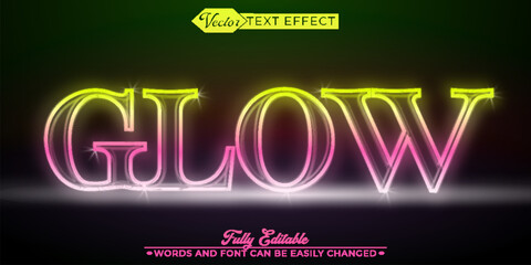 Shiny Glow Editable Text Effect Template