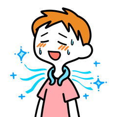 クールリングを使う男性