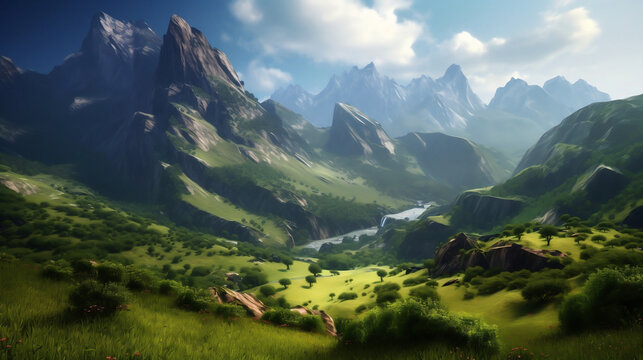 Mountain landscape, illustration