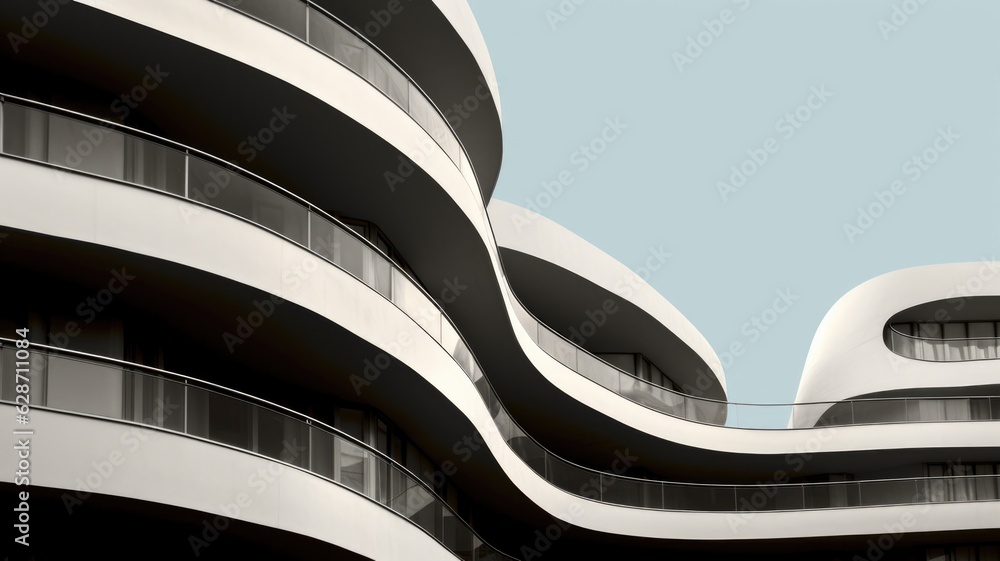 Poster architecture abstract, curve, wave. generative ai imageg33.