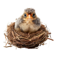 Naklejka na ściany i meble bird in nest isolated on transparent background cutout