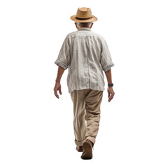 man in hat isolated on transparent background cutout